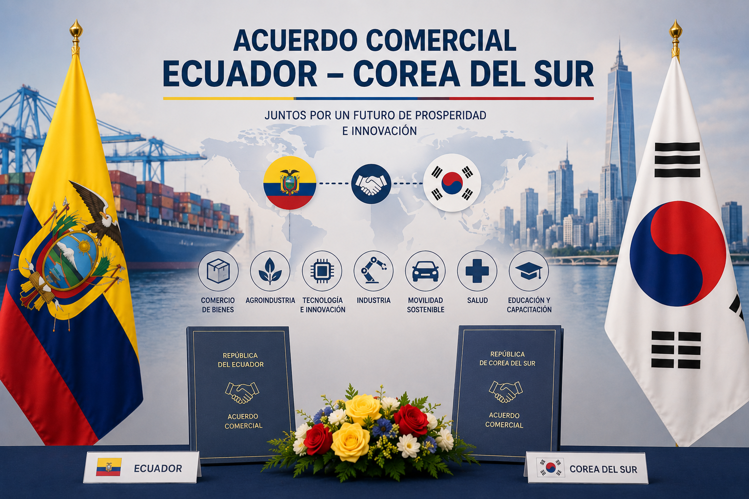 Ecuador y Corea del Sur avanzan en acuerdo comercial